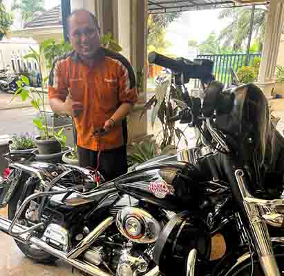ganti aki motor Harley Touring Ultra